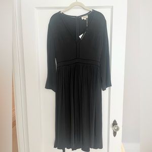 NWT L’Agence Black Silk MIDI Dress